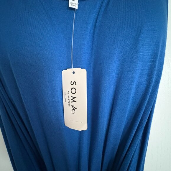 Soma Weekend Soft Jersey Midi Bra Belted Dress - Snorkel Blue - Sz M - Picture 5 of 5